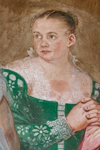 Postać kobieca, fragment Łaskawość Scypiona, Sala kominka, ok. 1560-65 (fresk)