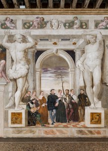 Zaproszenie do tańca, Sala Główna, ok. 1570 (fresk) autorstwa Giovanni Antonio Fasolo