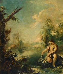 Szczegół Tobiasza i Ryby autorstwa Giovanni Antonio Guardi