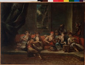 Harem, scena turecka - olej na płótnie