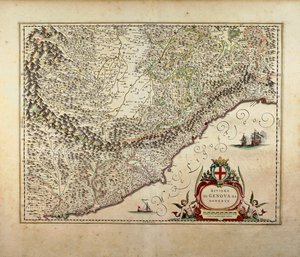 Mapa regionu Ligurii Zachodniej, autorstwa Giovanniego Antonio Magini autorstwa Giovanni Antonio Magini