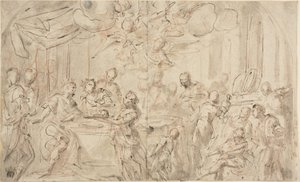 Salome z Głową św. Jana Chrzciciela przed Herodem autorstwa Giovanni Antonio Pellegrini