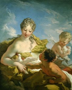 Wenus i Kupidyn (olej na płótnie) autorstwa Giovanni Antonio Pellegrini