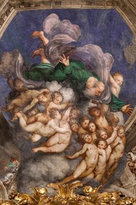 Bóg jako Stwórca wśród aniołów, ok.1529 (fresk) autorstwa Giovanni Antonio Pordenone