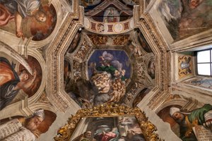 Bóg jako Stwórca wśród aniołów, ok. 1529 autorstwa Giovanni Antonio Pordenone