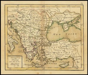Mapa z 1762 r. - Turcja europejska autorstwa Giovanni Antonio Rizzi-Zannoni