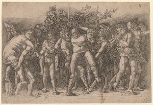 Bachanalia z Silenusem. autorstwa Giovanni Antonio da Brescia