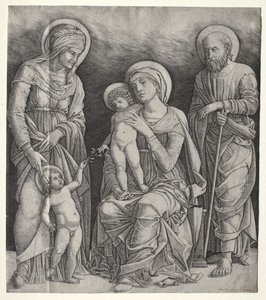 Święta Rodzina ze św. Elżbietą i Dzieciątkiem św. Janem Chrzcicielem autorstwa Giovanni Antonio da Brescia