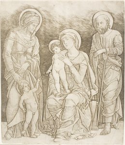 Święta Rodzina z Dzieciątkiem Św. Jan autorstwa Giovanni Antonio da Brescia
