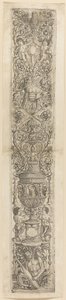 Tryton i dwa małe satyry, płytka czwarta z kolekcji Twelve Ornament Panels autorstwa Giovanni Antonio da Brescia