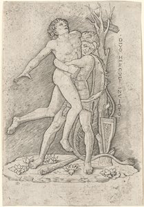 Herkules i Anteusz autorstwa Giovanni Antonio da Brescia, after Andrea Mantegna