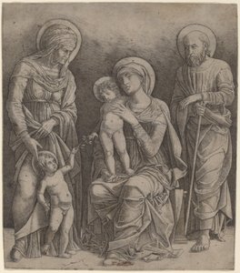 Święta Rodzina ze św. Elżbietą i Dzieciątkiem św. Jan autorstwa Giovanni Antonio da Brescia, after Andrea Mantegna