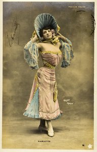 Pocztówka: Moulin Rouge - Portret Mariette, artystki z sali muzycznej autorstwa Phillipe de Marlier