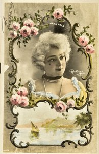 Pocztówka: Portret Anny Held, artystki z sali muzycznej autorstwa Phillipe de Marlier