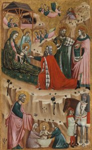 Narodzenia i Adoracja Trzech Króli, 1325-50 autorstwa Giovanni Baronzio da Rimini