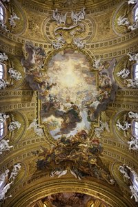 Triumf imienia Jezus (Il Trionfo del nome di Gesu), fresk trompe l