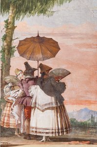 Kwatery Gościnne, Sala Fałszywych Architektur Gotyckich: „Letni spacer” autorstwa Giovanni Battista Tiepolo