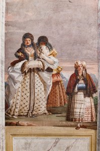 Kwatery Gościnne, Sala Fałszywych Architektur Gotyckich: „Zimowy spacer” autorstwa Giovanni Battista Tiepolo
