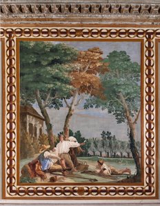 Kwatery Gościnne, Sala Scen Wiejskich: "Odpoczynek Chłopa" autorstwa Giovanni Battista Tiepolo