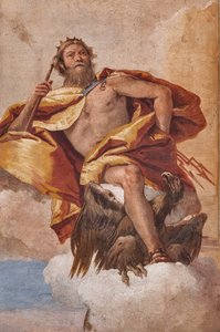 Kwatery Gościnne, Sala Olimpu: „Jowisz” autorstwa Giovanni Battista Tiepolo