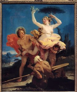 Apollo i Daphne Obraz Giovanniego Tiepolo (1696-1770) XVIII-wieczne słońce. 0,96x0,79 m² autorstwa Giovanni Battista Tiepolo