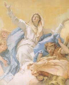 Wniebowzięcie Marii, Giambattista Tiepolo (1696-1770), fresk, detal, Oratorium Czystości, Udine, Włochy autorstwa Giovanni Battista Tiepolo