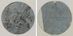 Apoteoza świętego (recto); Szkic architektoniczny(?) (verso)