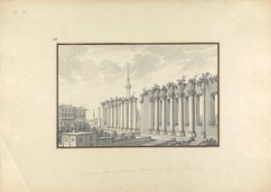 Widok ruin Asklepium w Pergamonie autorstwa Giovanni Battista Borra