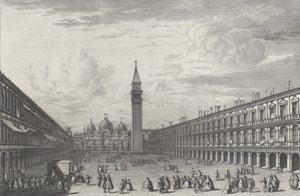 Piazza San Marco w kierunku Bazyliki i Dzwonnicy, 1763., 1763.