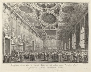 Doża powraca dzięki w Sala del Consiglio Maggior, 17631766.