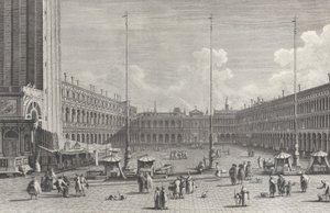 Widok na Piazza San Marco, z kościołem San Geminiano na drugim końcu oraz figurami i..., 1763.