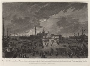 Procesja wigilijna do San Giorgio Maggiore autorstwa Giovanni Battista Brustolon after Giovanni Battista Moretti