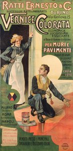 Plakat reklamowy dla sklepów Ratti Ernesto and Co. Paint, Włochy autorstwa Giovanni Battista Carpanetto