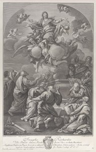Wniebowzięcie Najświętszej Maryi Panny, która wznosi się z grobu otoczonego przez Apostołów, 1778 r. autorstwa Giovanni Battista Cecchi