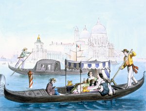 Gondola wenecka, ok. 1850 r. autorstwa Giovanni Battista Cecchini