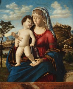 Madonna z Dzieciątkiem na tle krajobrazu autorstwa Giovanni Battista Cima da Conegliano