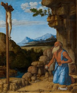 Święty Hieronim na pustkowiu, c. 15001505. autorstwa Giovanni Battista Cima da Conegliano