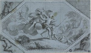 Dekoracja sufitowa z Wenus i Adonisem autorstwa Giovanni Battista Cipriani