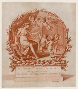 Zaproszenie na obiad w Mansion House, Londyn, 28 marca 1796 (rycina) autorstwa Giovanni Battista Cipriani