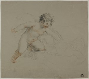 Walka dwóch puttów autorstwa Giovanni Battista Cipriani