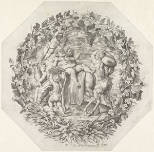 Bacchanal spotkał pijanego Silenusa autorstwa Giovanni Battista Costantini