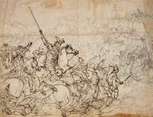 Scena bitwy ze słoniami i orientalami autorstwa Giovanni Battista Foggini