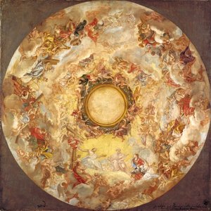 Święta Agnieszka zostaje przyjęta do nieba autorstwa Giovanni Battista Gaulli