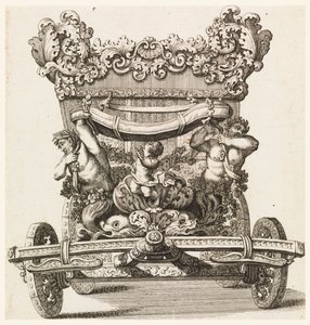 Widok z przodu pierwszego wagonu (1686 Lord Castlemaine autorstwa Andrea Cornelly po Ciro Ferri, 1687-1700