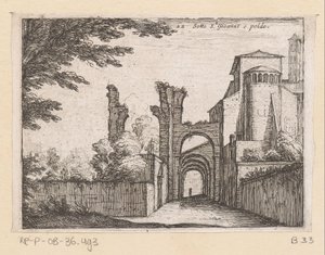 Clivus Scauri en de Santi Giovanni e Paolo Pod S.t Gioanne i poldo (tytuł na obiekcie) Gezichten op Rome (tytuł serii) Niektóre widoki i perspektywy niezamieszkałych miejsc w Rzymie (tytuł serii)