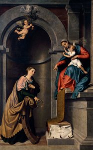Wesele św. Katarzyny – Giovanni Battista Moroni (1525 ok. 1578), olej na płótnie, kościół św. Bartłomieja, Almenno autorstwa Giovanni Battista Moroni