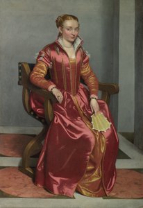 Portret damy, być może Contessa Lucia Albani Avogadro („La Dama in Rosso”) autorstwa Giovanni Battista Moroni