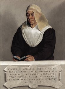 Ksieni Lukrecja Vertova Agliardi, ok. 1557 (olej na płótnie) autorstwa Giovanni Battista Moroni