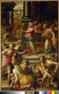 Powołanie św. Mateusza. Obraz Giovanniego Battisty Naldini (1537-1591), olej na drewnie, ok. 1583. Sztuka włoska (Florencja)