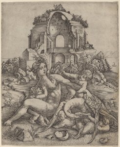 Leda i łabędź autorstwa Giovanni Battista Palumba